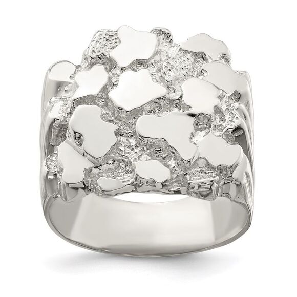 Kazi Luxury Sterling Silver Nugget Ring
